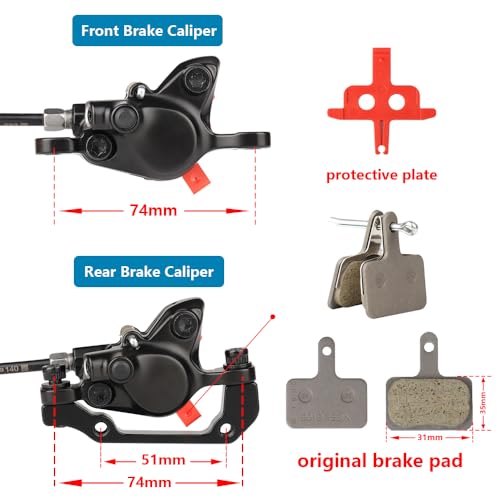 MT200 180mm Hydraulic Disc Brake Set for E-Bikes - Meteorolite