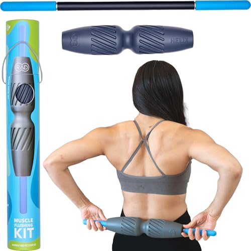 RAD 2-in-1 Muscle Flushing Kit – Foam Roller & Massage Stick for Deep Tissue Relief