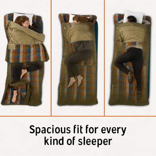 Kelty Wayback 20F Degree Flannel Lined Rectangular Sleeping Bag - Burnt Olive