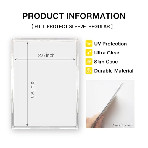 Full Protect Sleeve - Standard Size Clear Card Sleeves for Sports & Collectible Cards, 36 Pieces