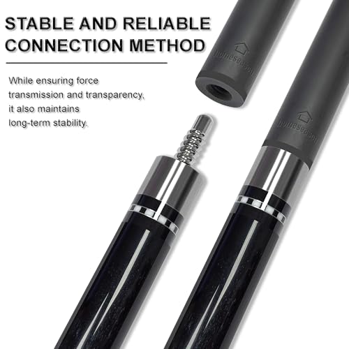 HomeSeason 58-Inch Carbon Fiber Pool Cue Stick 21oz with Screw-In Extension & Leather Case, Professional 13mm Tip Billiards Cue