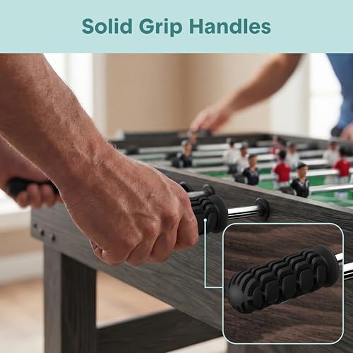 Foosball Table 48in Competition Size Soccer Game for Kids & Adults - Brown Variation