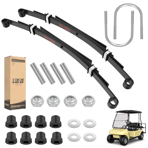 Heavy Duty Rear 4-Leaf Spring Kit for Club Car DS Golf Carts with Bushings & Sleeves