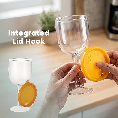 Reusable Wine Glasses with Lids - 13 oz BPA-Free Plastic Drinkware, 4 Pack for Outdoor & Travel