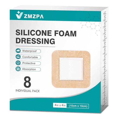 8Pcs Waterproof Silicone Foam Dressings 4x4 Inch for Wound Care - Bed Sore Patches