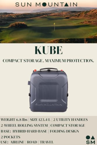 Sun Mountain Kube Golf Travel Bag - Black, 2-Wheel Rolling Compact Case