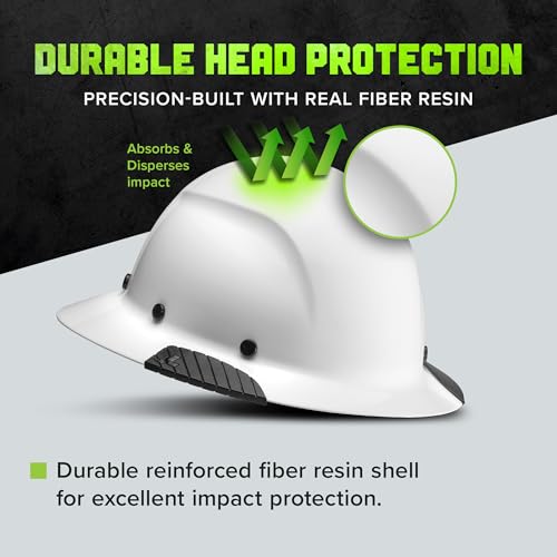 Lift Safety CSA DAX Full Brim Hard Hat White - Impact-Resistant, Moisture-Repelling Liner