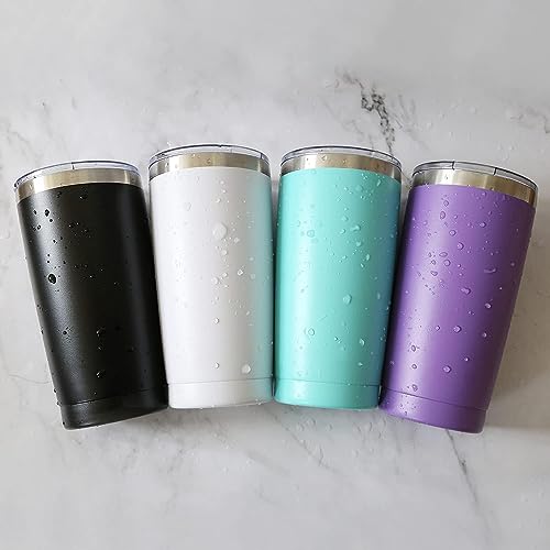 12-Pack 20oz Insulated Travel Tumblers with Lids – Stainless Steel Double Wall Coffee & Water Mugs