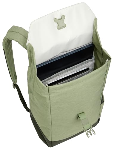 Thule Lithos 16L Green Backpack with Padded Laptop & Tablet Compartment - Quiet Green/Dark Green