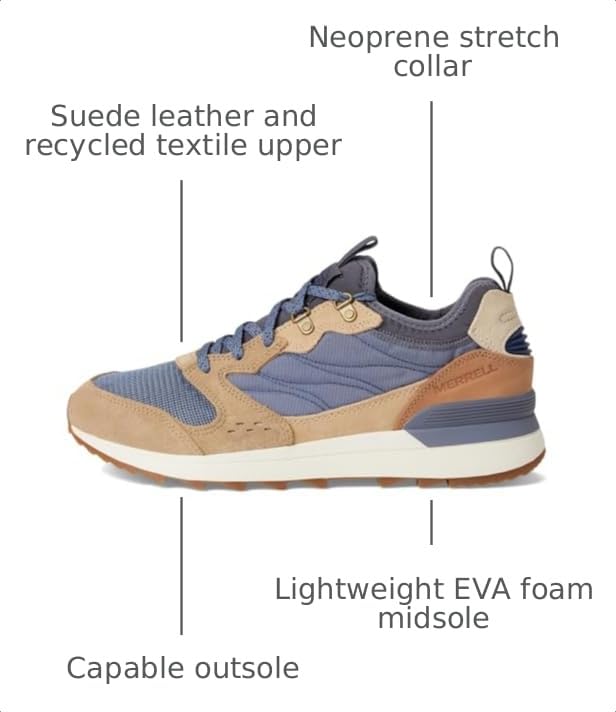 Merrell Men's Alpine 83 Sneaker Recraft Indigo/Brown Size 8 - Modern Hiking Shoe