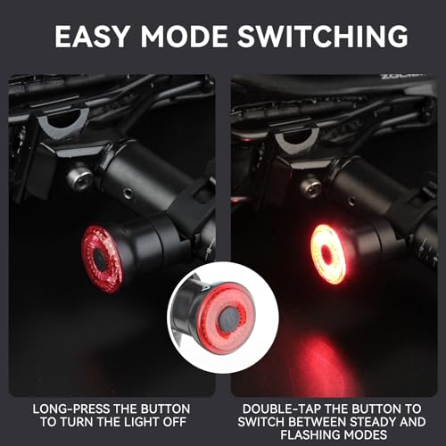USB Rechargeable Bicycle Tail Light with COB LEDs - Waterproof Bike Rear Light