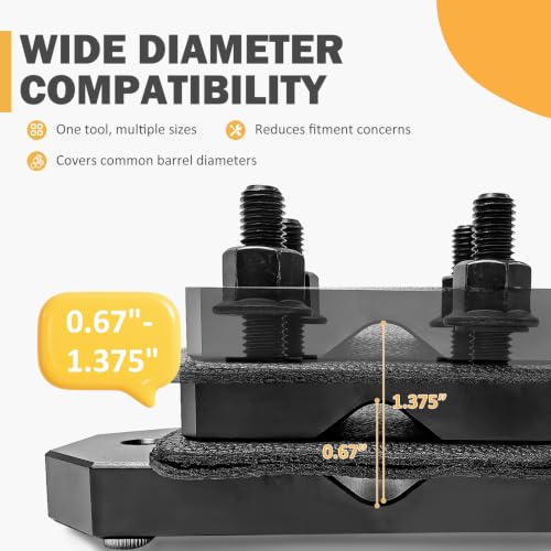 Black Heavy Duty Barrel Vise Clamp for 0.67-1.375 Inch Barrels - Surface Protection