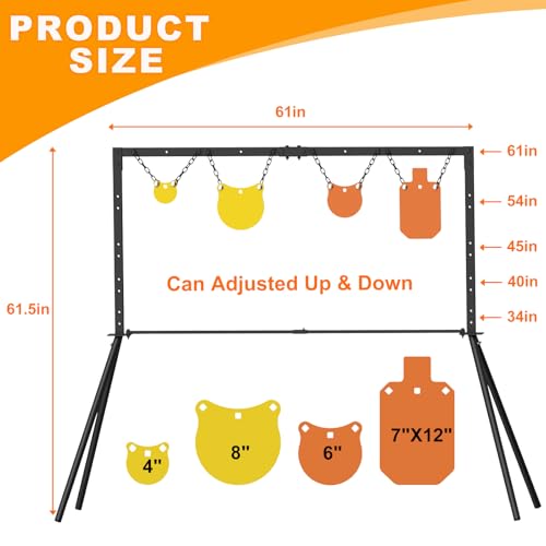 Heavy-Duty AR500 Steel Shooting Target & Adjustable Stand Kit
