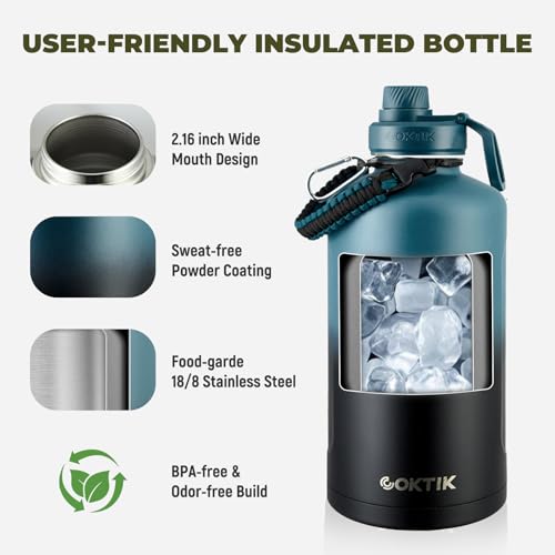 128oz Insulated Stainless Steel Water Bottle - Dark Night, Travel & Sports