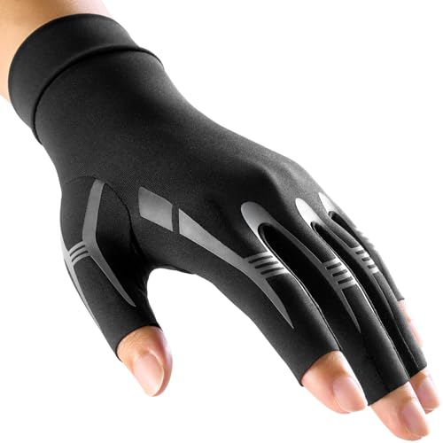 Men's M-Pair Matte Black Compression Arthritis Gloves for Hand Pain Relief