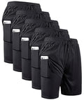 Men's 2-in-1 Workout Running Shorts with Compression Liner - Large, 5 Pack Black