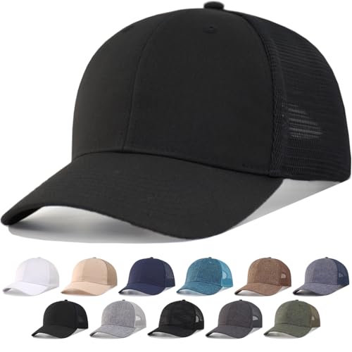 Plus Size Snapback Trucker Hat - Adjustable Mesh Baseball Cap for Big Men
