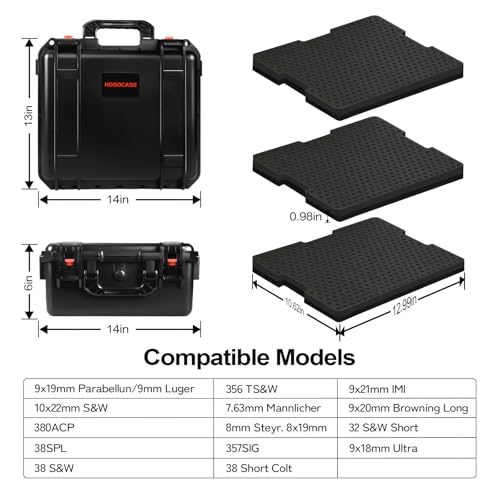 HOSOCASE 3-Layer Waterproof Ammo Storage Box 1296 Rounds for 9mm, .380, .45 ACP