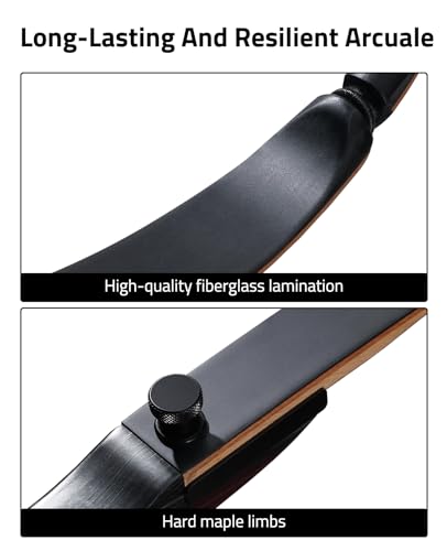 CVLIFE 62-Inch Recurve Bow Set with 40lb Draw Weight, Wooden Takedown Hunting Bow for Adults & Beginners