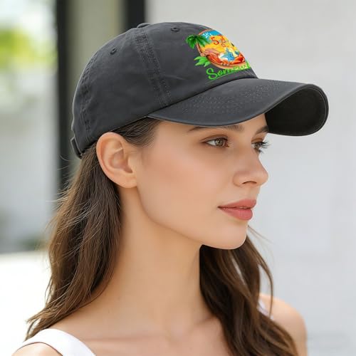 5 Oclock Somewhere Baseball Cap for Men Vintage Cotton Washed Dad Hat Adjustable Black