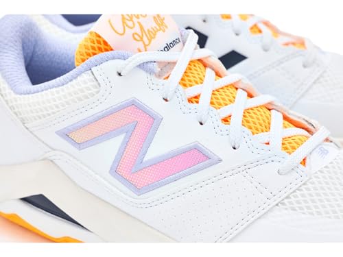 New Balance Women's FuelCell Delray V2 Tennis Shoes White Hot Marigold 8