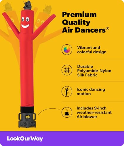 LookOurWay 7ft Red Inflatable Air Dancer Wacky Waving Tube Guy with Blower