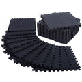 Black 24 Pack Extra Thick Interlocking Foam Floor Tiles for Gym & Play Area