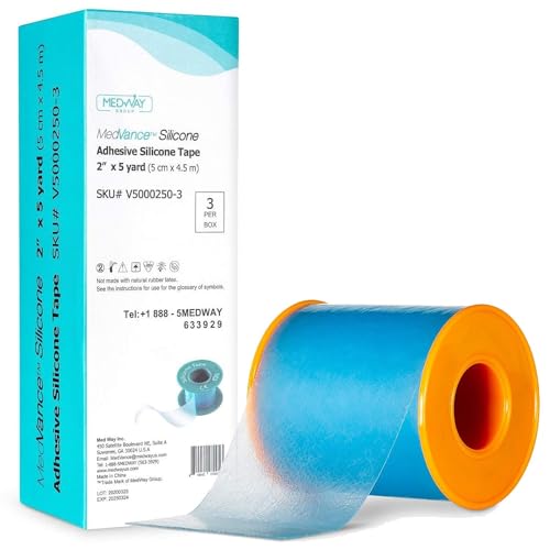 MedVance Silicone Adhesive Medical Tape 2 Inch x 5 Feet - Scar & Wound Care, 3 Pack