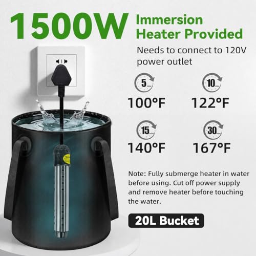 InkTrail Portable Shower with Heater & Bucket - Camping, Hiking, Outdoor
