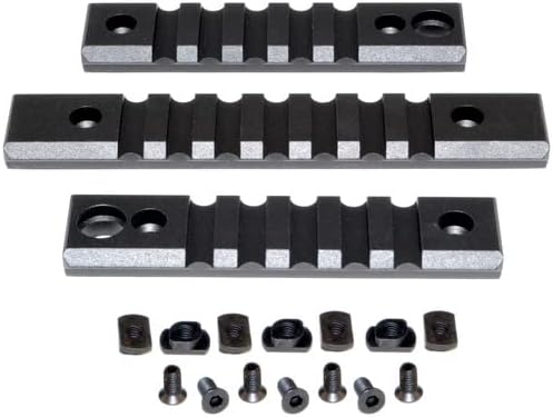 PRESMA Picatinny Rail Section Kit - M-LOK to Picatinny Adapter, 3-Piece Set in Black