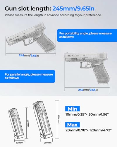 INCHOICASES Hard Shell Pistol Case for 3/5/8 Guns with 19 Mag Slots, 5-Pistol & 19 Magazine Storage, Waterproof & Shockproof
