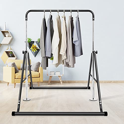 Kids Gymnastics Bar - Adjustable Foldable Horizontal Bar for Children - Black