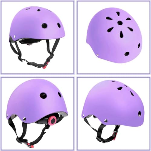 Adjustable Kids Bike Helmet for 3-14 Years with Purple Gradient, Medium Size