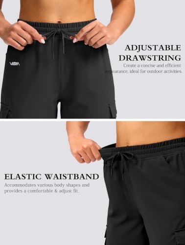 Viodia 15" Long Cargo Shorts for Women Hiking Bermuda - Large Black