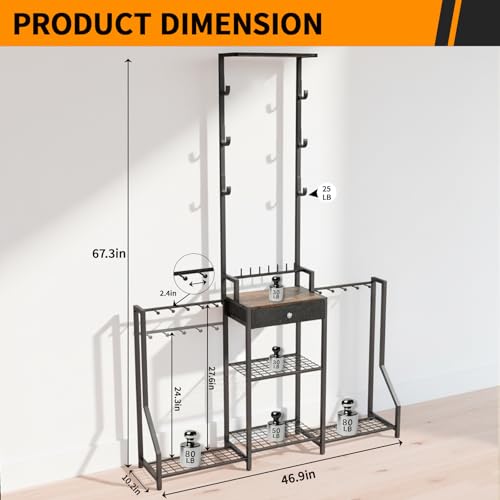 Large Indoor Rifle & Gun Floor Stand Rack with Pistol Holder - Heavy Duty Steel Wall Mount & Display