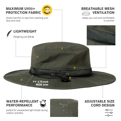 Oversized Waterproof Mesh Sun Hat with Wide Brim for Big Heads