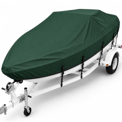 Seamander 19'-20' Forest Green Boat Cover 96" Beam Waterproof Marine V-Hull