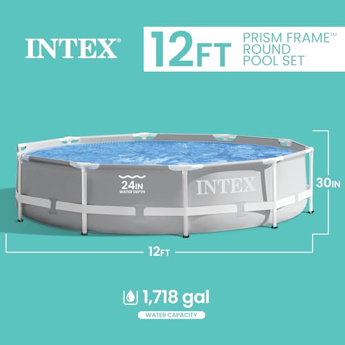 12ft x 30in Round Above Ground Swimming Pool - Easy Setup, Puncture-Resistant