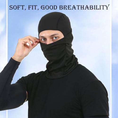 Black Ski Mask Motorcycle Balaclava UV Sun Protection Summer Face Covering