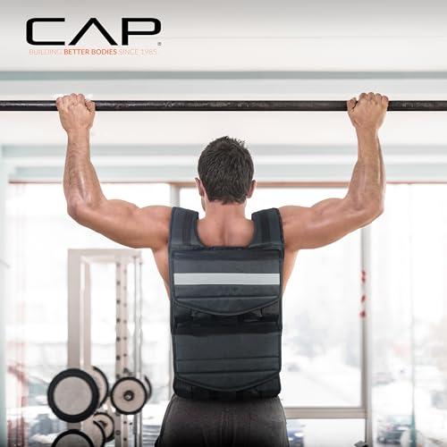 CAP Adjustable Weighted Vest 80 lbs for Strength Training & Cardio Fitness