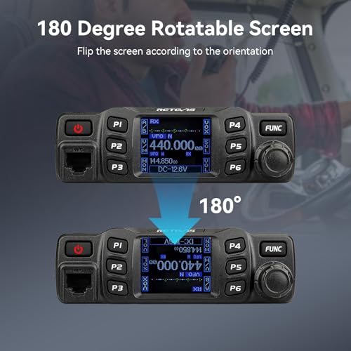 Retevis RT95 Dual Band Mobile Ham Radio Kit - 2m/70cm Transceiver, Installation Included, Portable CB Radio