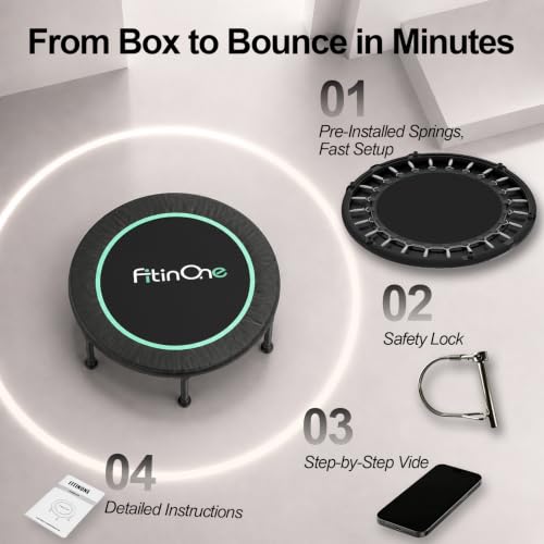 40-Inch Foldable Mini Trampoline - Portable Fitness Rebounder for Adults