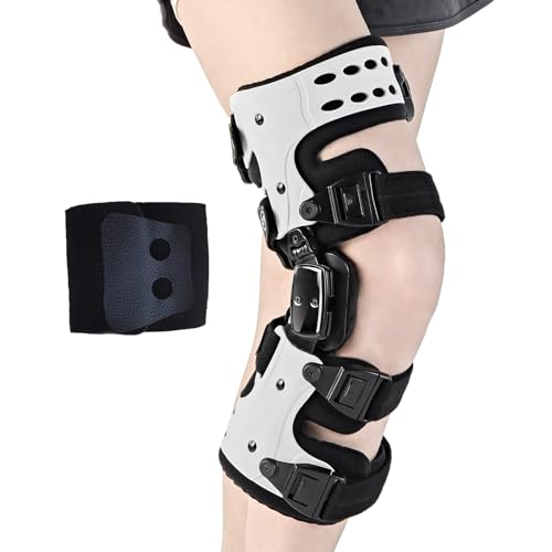EZWORK OA Unloader Knee Brace White-Right for Arthritis & Osteoarthritis Relief