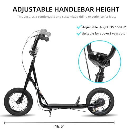 JOYSTAR Kids Kick Scooter for Ages 5-10 - Black, Adjustable, All-Terrain