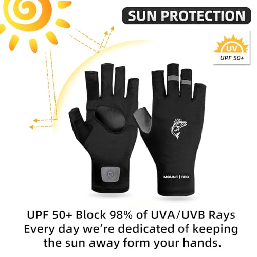 UV Protective Fingerless Gloves for Outdoor Sports - UPF 50+ Sun Protection