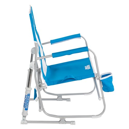 Portable Folding Beach Rocking Chair with Cup Holder - Saybrook Blue