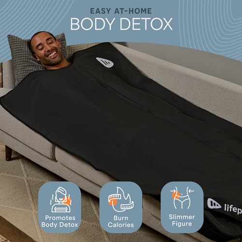 RejuvaWrap Infrared Sauna Blanket Black with Low EMF & 9 Temperature Levels