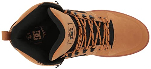DC Men's Pure High-Top Water Resistant Boot Skate Shoe WHEAT/BLACK 8