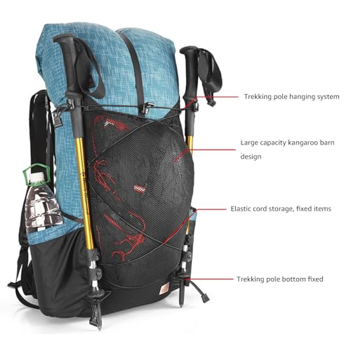 MOXIHIKE 56L Hiking Backpack Khaki Lightweight Camping & Trekking Daypack