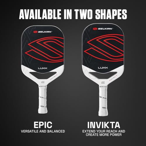 Pickleball Paddle Carbon Fiber LUXX Control Invikta Shape - Black